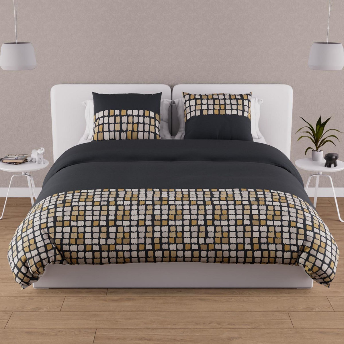 SOLEIL D'OCRE Parure housse de couette coton 57 fils FABIO, par Soleil d'Ocre