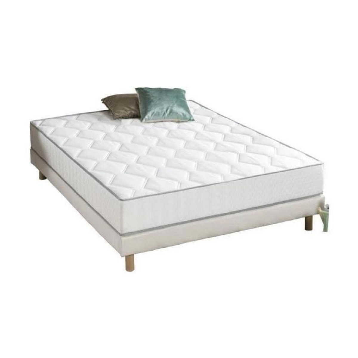 FINLANDEK Ensemble HYVYYS matelas + sommier 140 x 190 - Confort equilibre - 550 ressorts - 23 cm - FINLANDEK