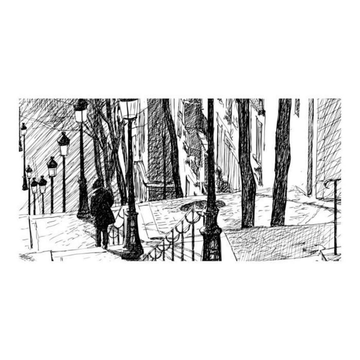 Paris Prix Papier Peint XXL  Escaliers Montmartre  270x550cm