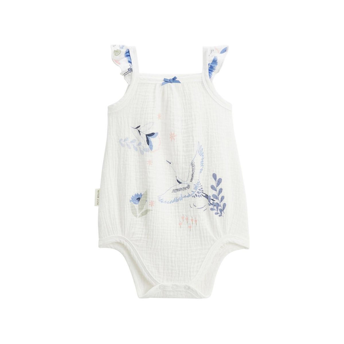 Petit Béguin Lot de 2 bodies bébé à bretelles en gaze de coton Tiana