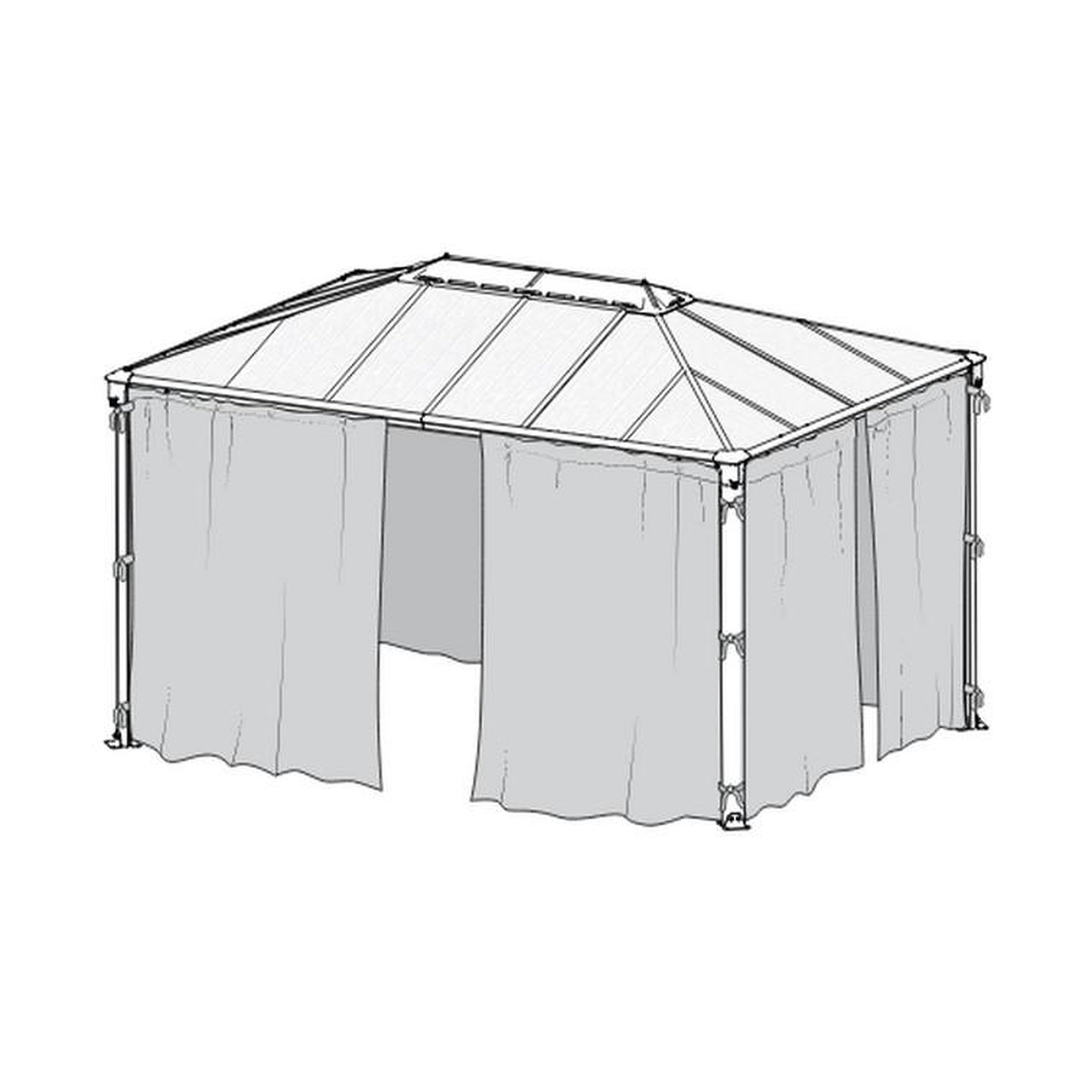 Voir la diapositive 2 : Palram Set de rideaux pour tonnelle - 704056