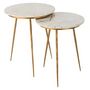 Voir la diapositive 1 : Paris Prix Lot de 2 Tables Gigognes  Lolita  56cm Or & Blanc