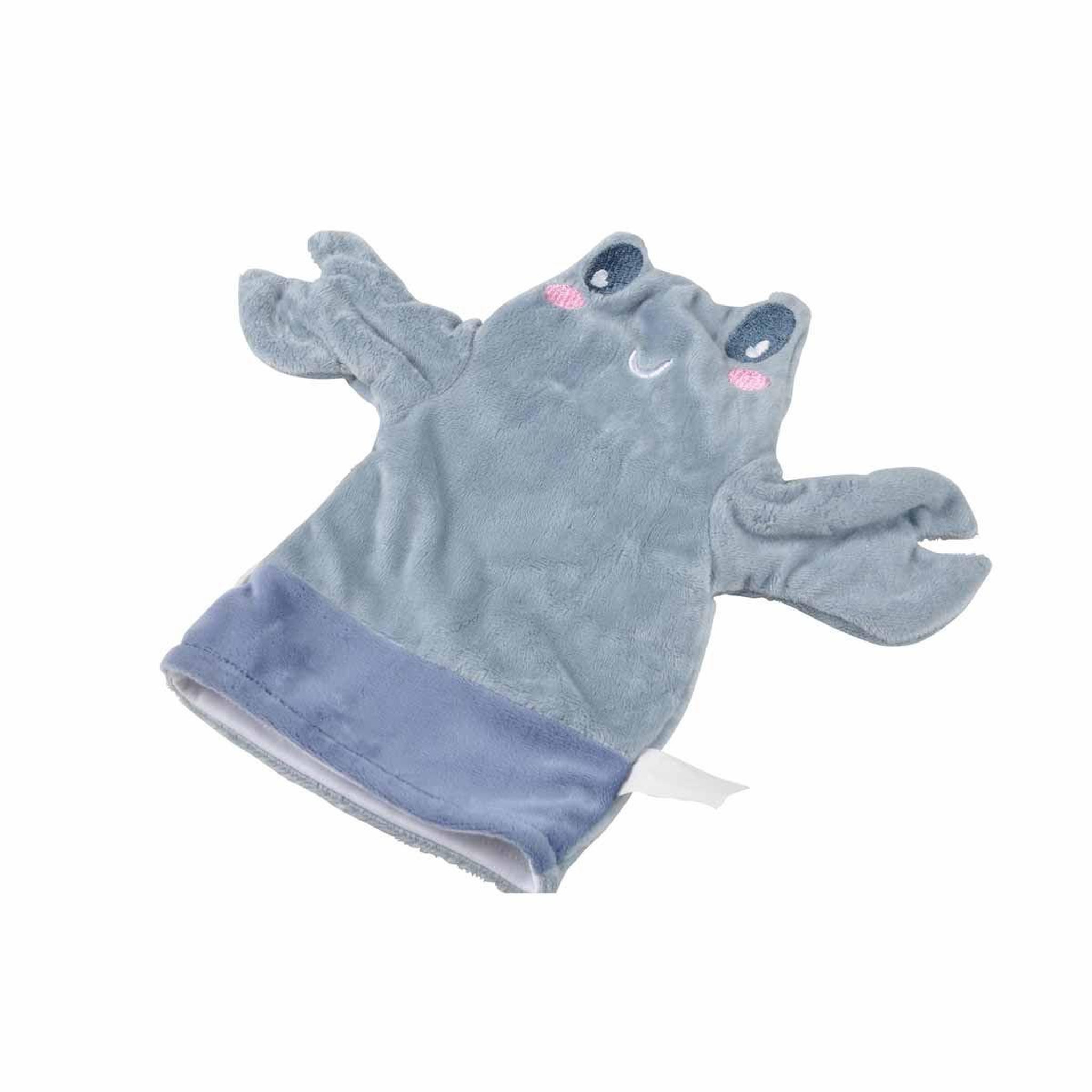Voir la diapositive 1 : HOMEA Doudou marionnette  crabe océan  25cm bleu
