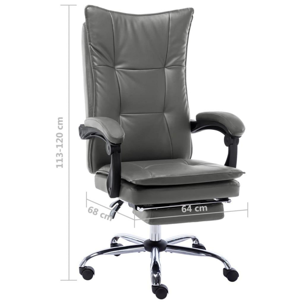 VIDAXL Chaise de bureau Anthracite Similicuir