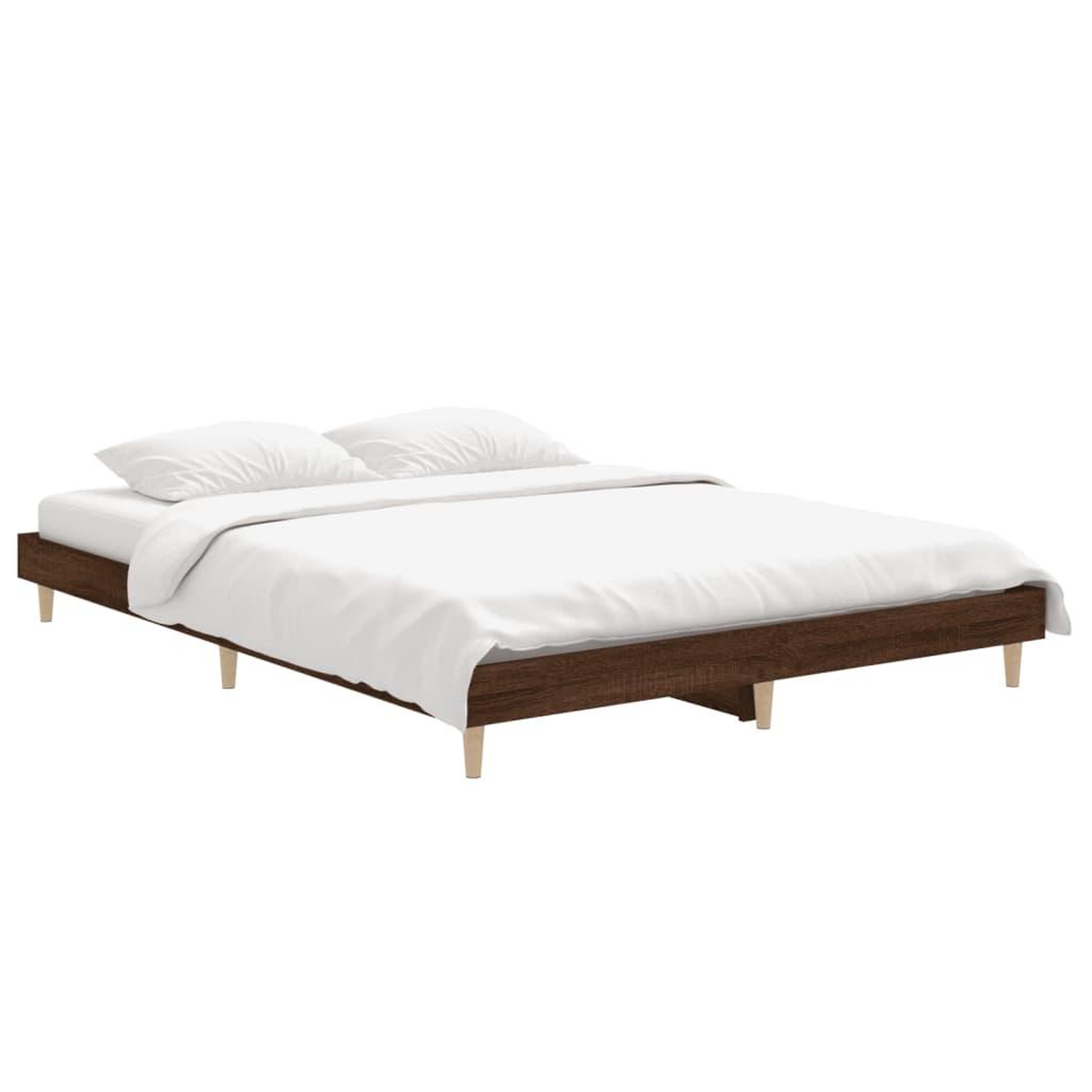 Voir la diapositive 3 : VIDAXL Cadre de lit sans matelas chene marron 135x190 cm