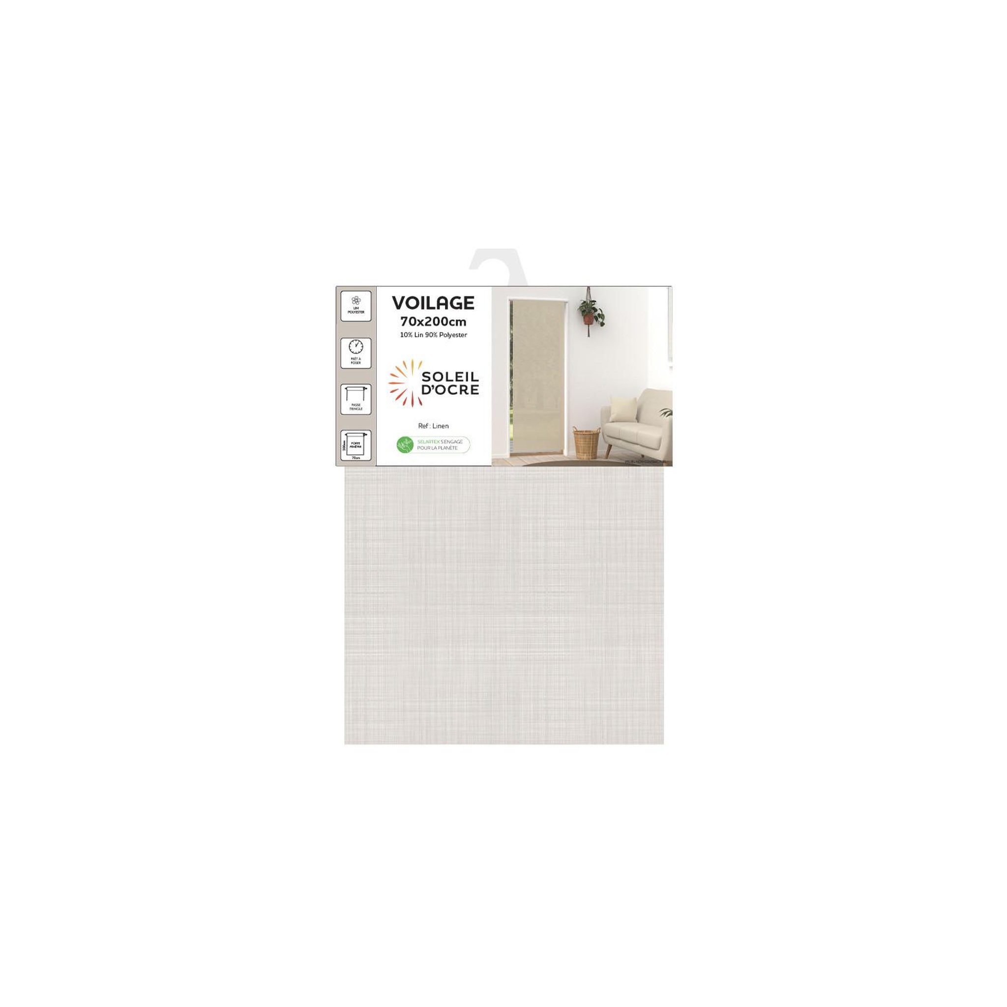 Voir la diapositive 3 : SOLEIL D'OCRE Voilage lin pour porte fenêtre LINEN, par Soleil d'Ocre