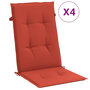 Voir la diapositive 2 : VIDAXL Coussins de chaise a dossier haut lot de 4 rouge melange tissu