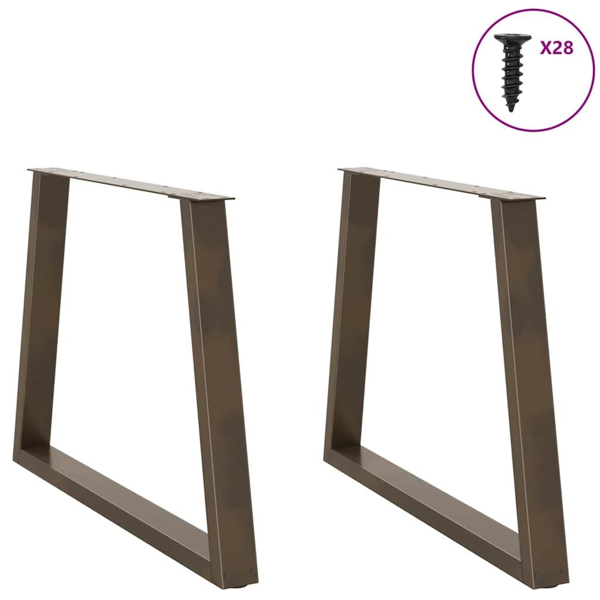 Voir la diapositive 3 : VIDAXL Pieds de table a manger forme de V 2 pcs 100x(72-73,3) cm acier