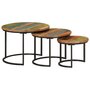 Voir la diapositive 1 : VIDAXL Tables gigognes 3 pcs bois massif de recuperation