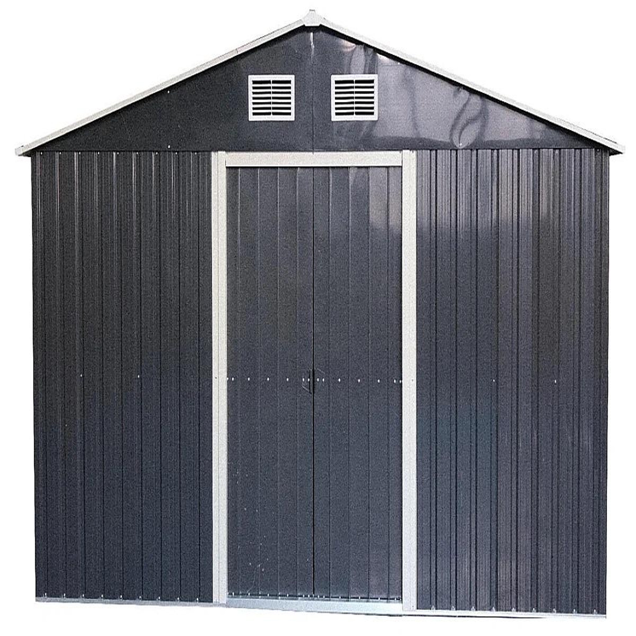 CENTRALE BRICO Abri de jardin métal grand volume anthracite 6,60 m² - toit double pente
