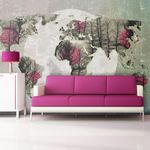 Paris Prix Papier Peint  Map of the World Howling To the Moon. Coloris disponibles : Multicolore