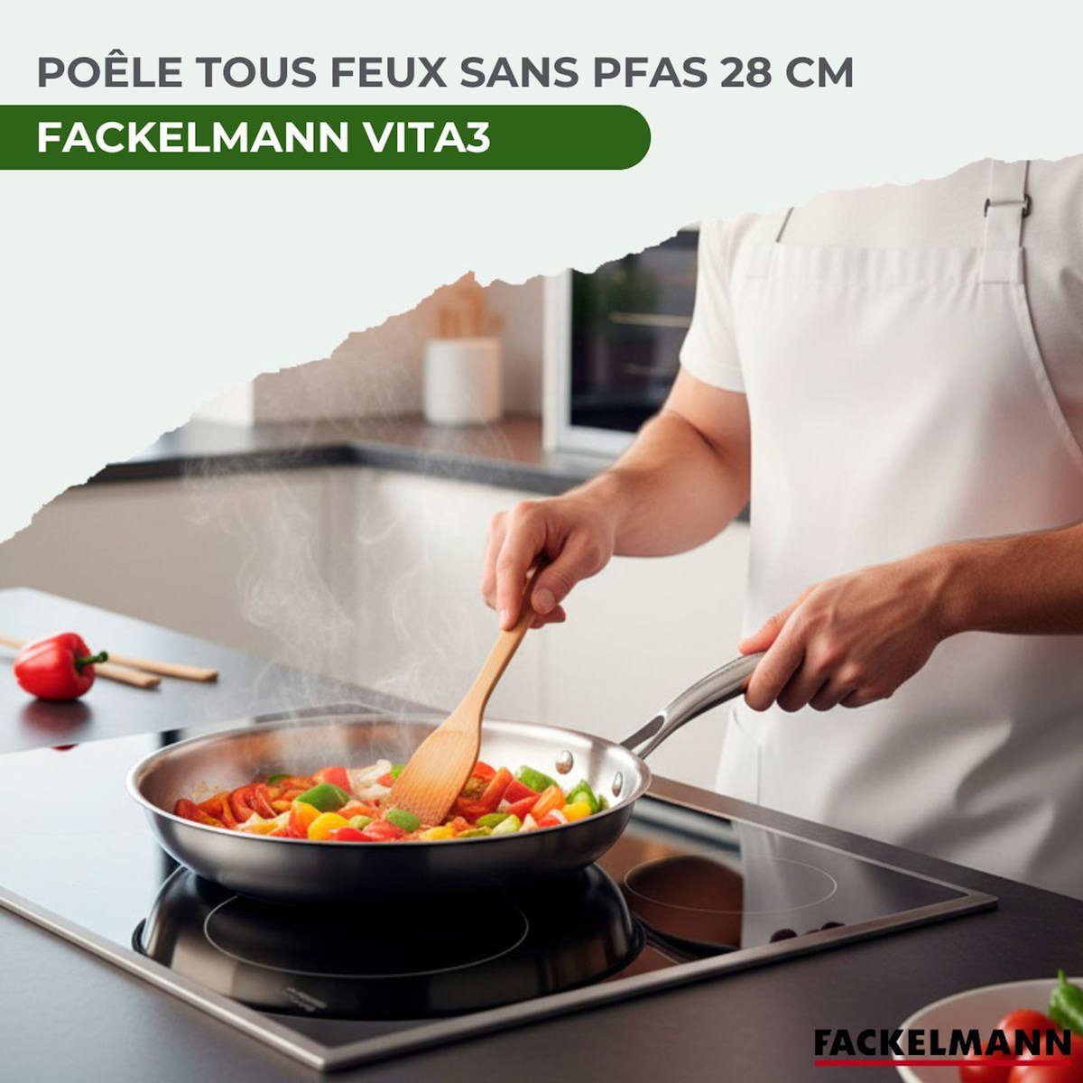 Fackelmann Poêle 28 cm en inox 18/10 Triply Fackelmann Vita3