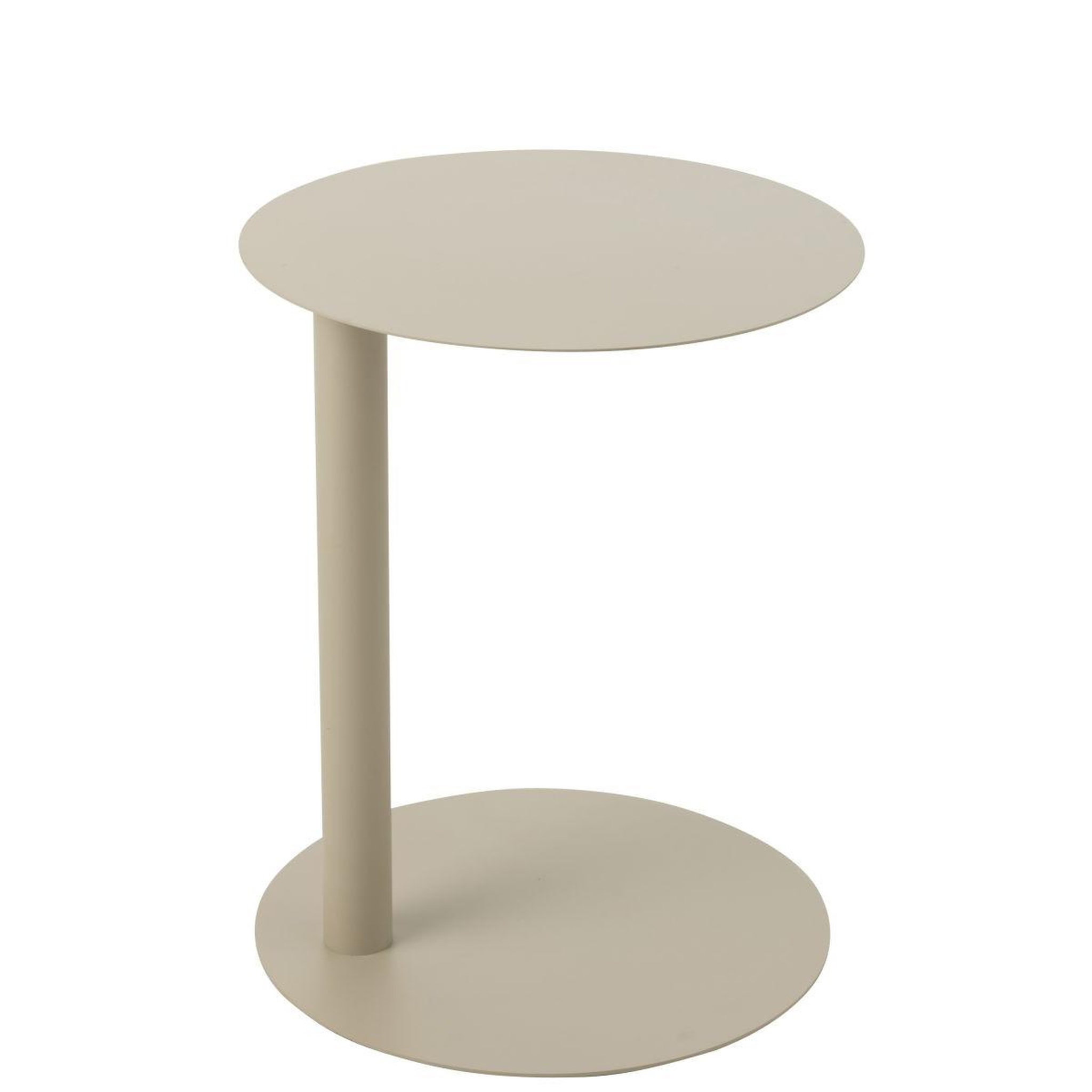 Voir la diapositive 4 : J-LINE Table d'appoint ronde en métal  reva  50cm beige