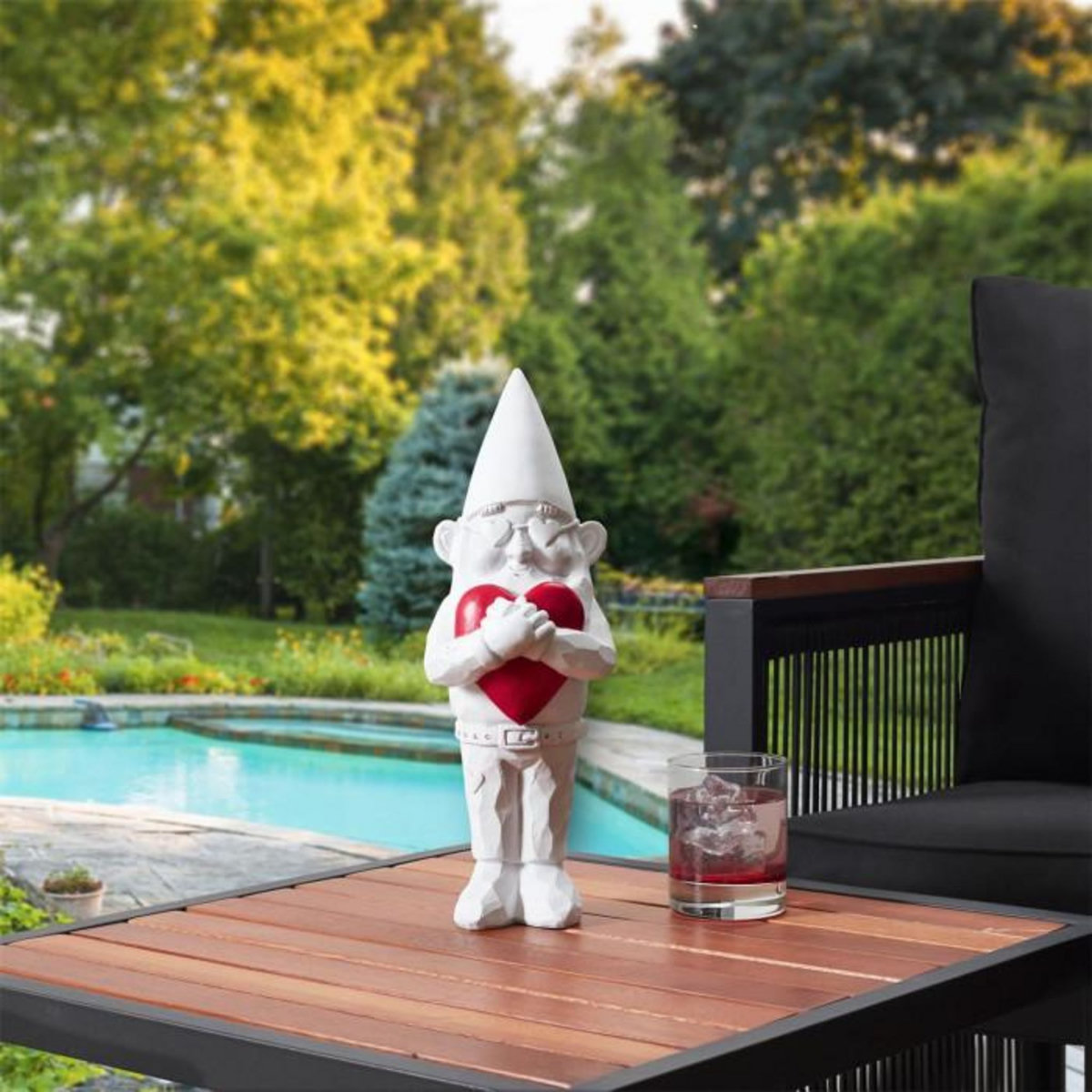 Paris Prix Statuette Design  Nain de Jardin Love  33cm Blanc