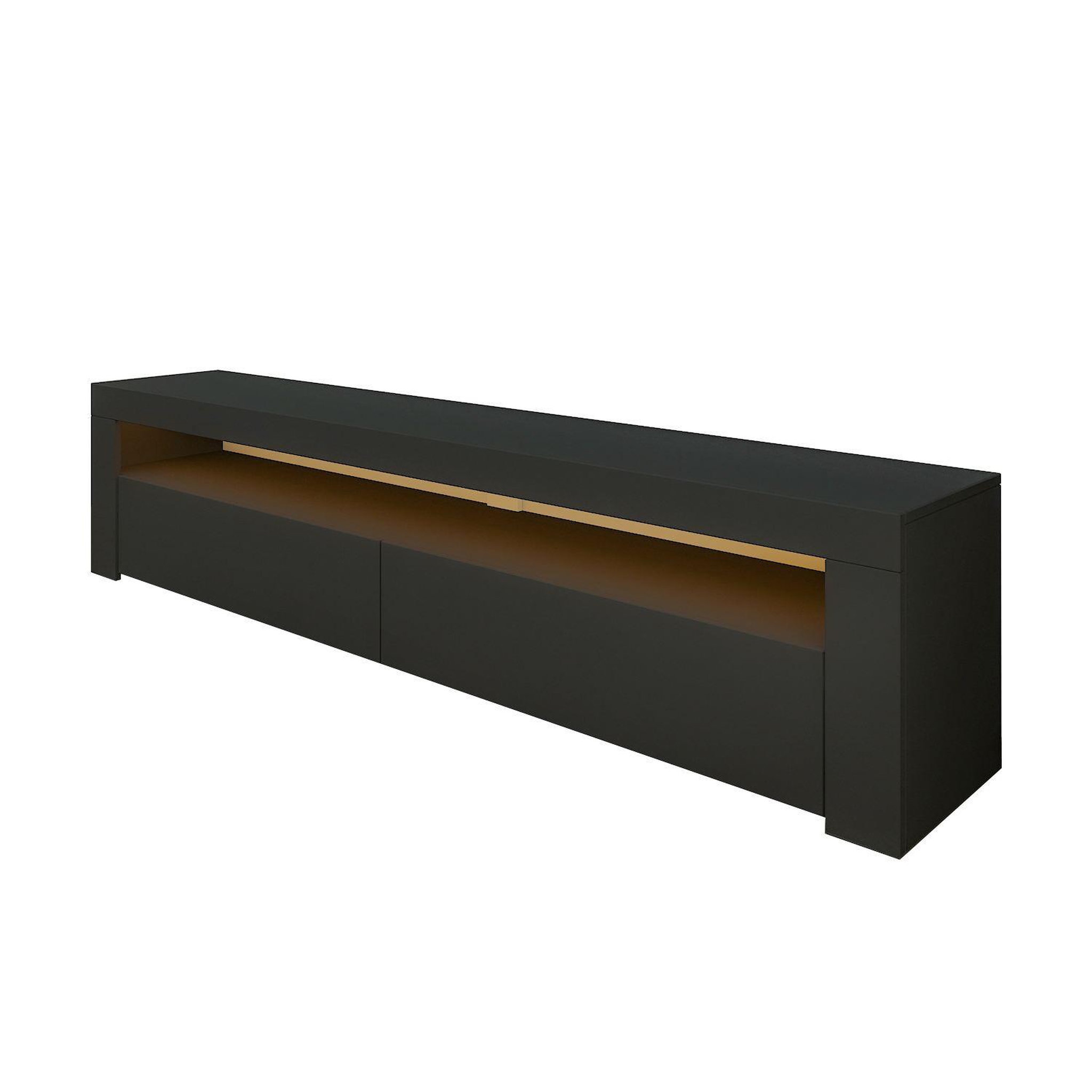 Habitat et Jardin Meuble tv en bois  bati  - 150 x 36 x 46 cm - gris anthracite