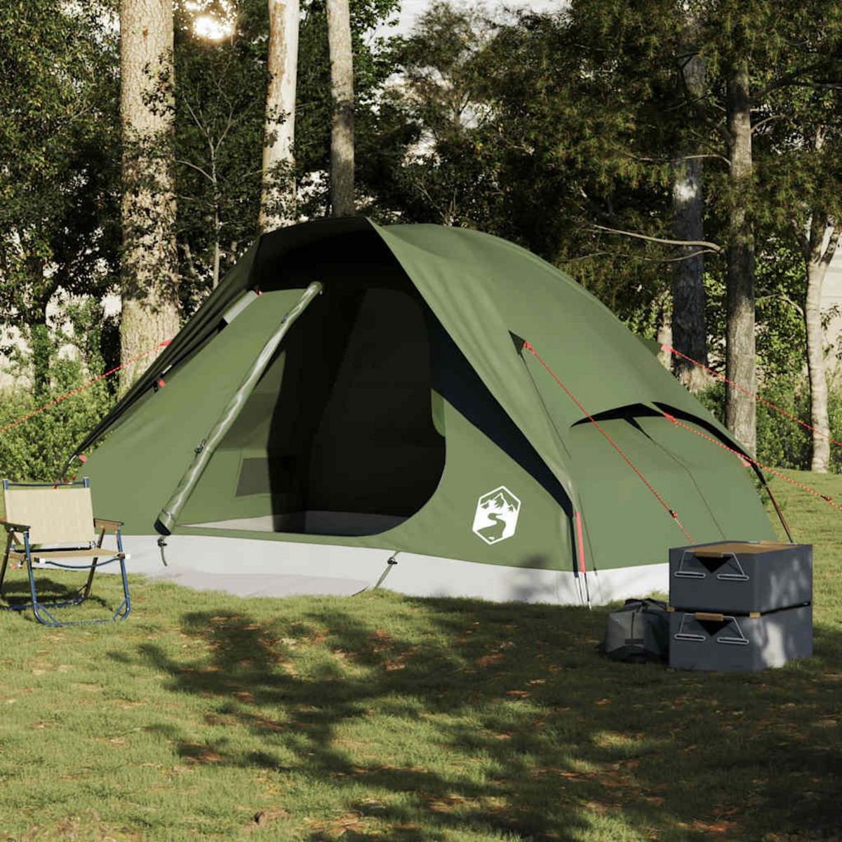 VIDAXL Tente familiale a dome 6 personnes vert olive impermeable
