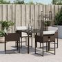 Voir la diapositive 4 : VIDAXL Chaises de jardin avec coussins lot de 4 marron resine tressee