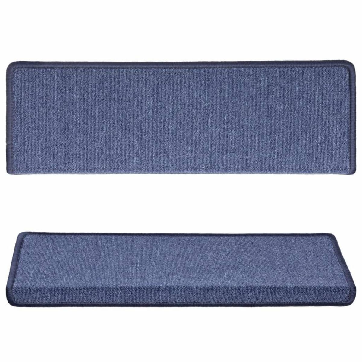 VIDAXL Tapis d'escalier 15 pcs 65x21x4 cm Bleu