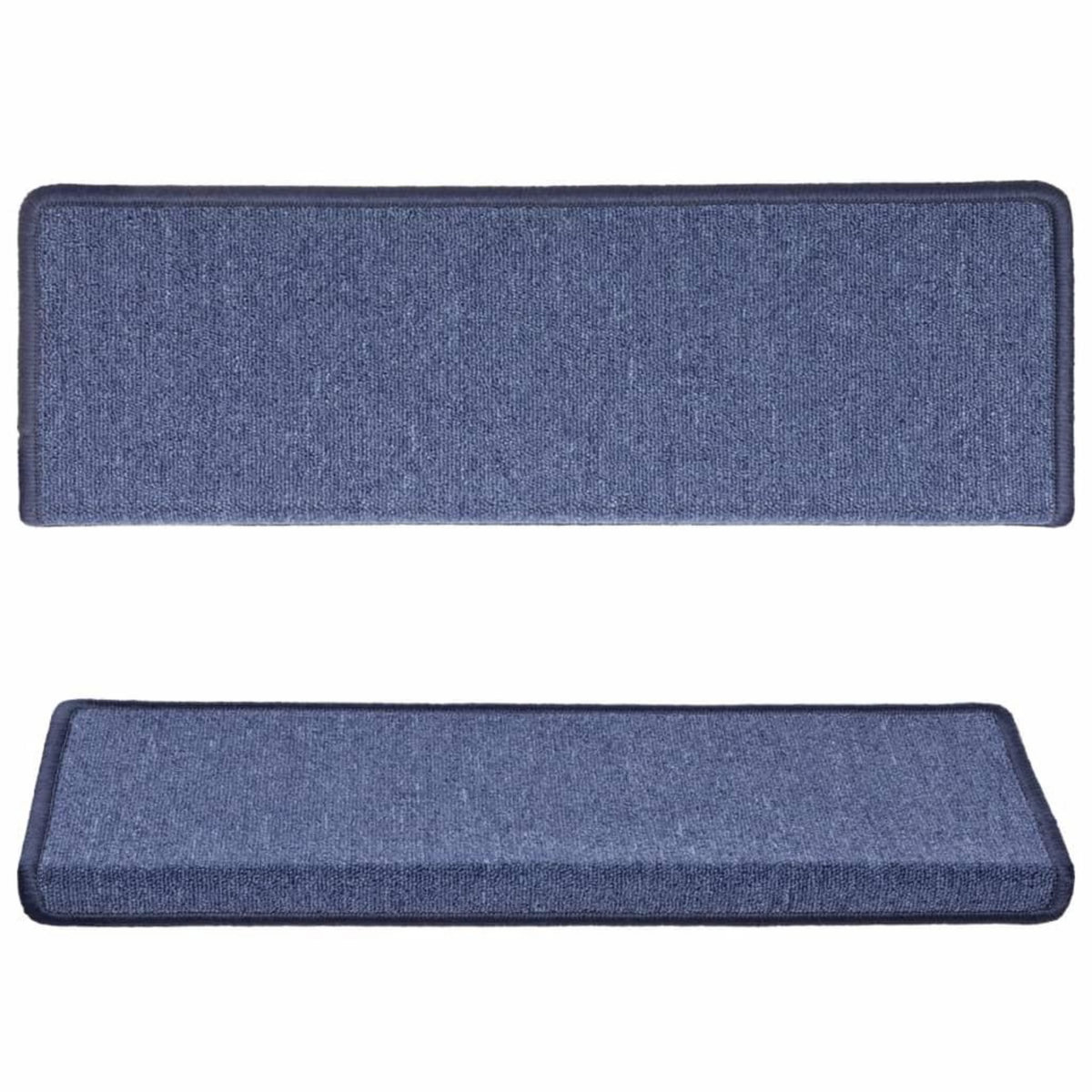 VIDAXL Tapis d'escalier 15 pcs 65x21x4 cm Bleu