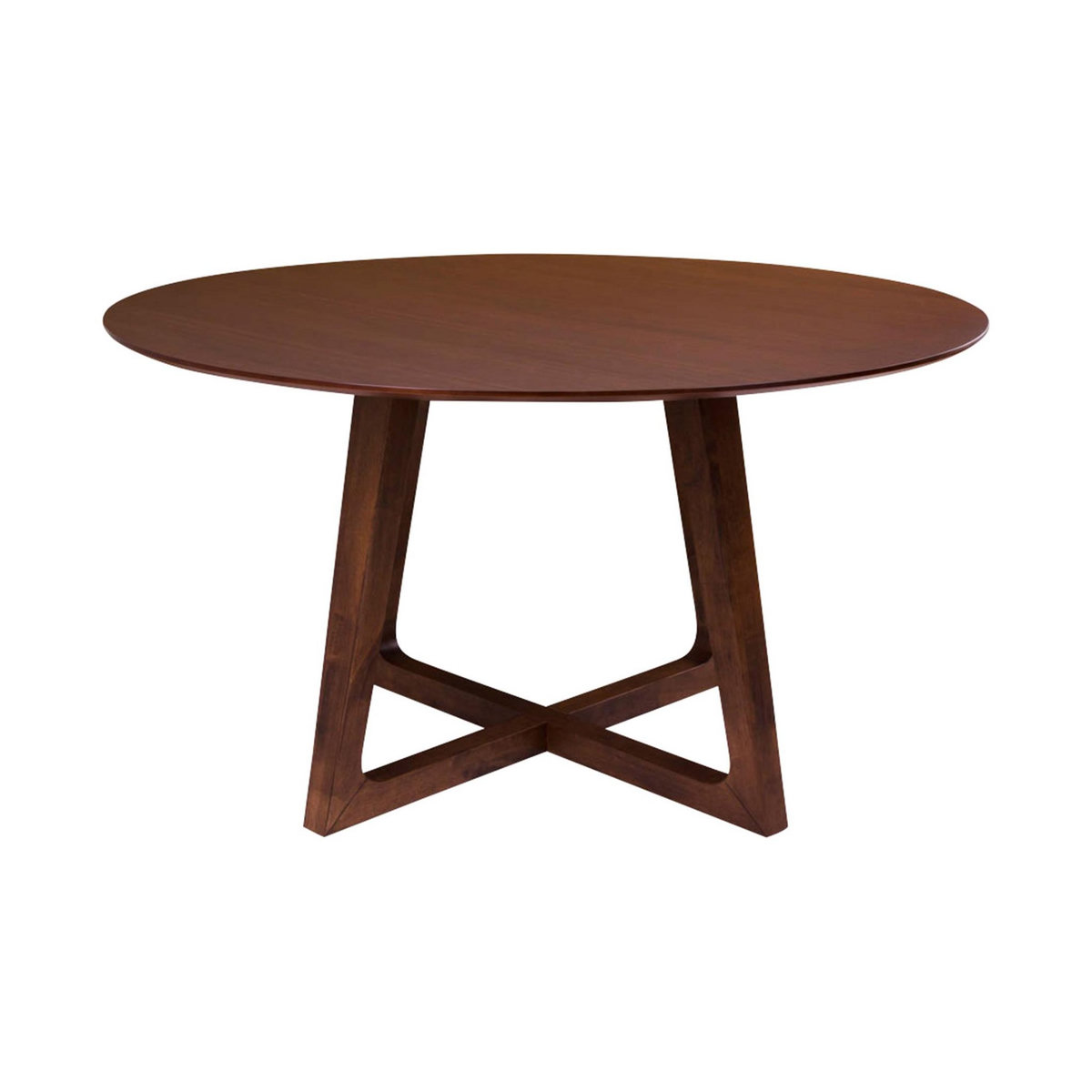 LISA DESIGN Solin - table à manger ronde - bois plaquage noyer - 4 personnes