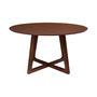 Voir la diapositive 2 : LISA DESIGN Solin - table à manger ronde - bois plaquage noyer - 4 personnes