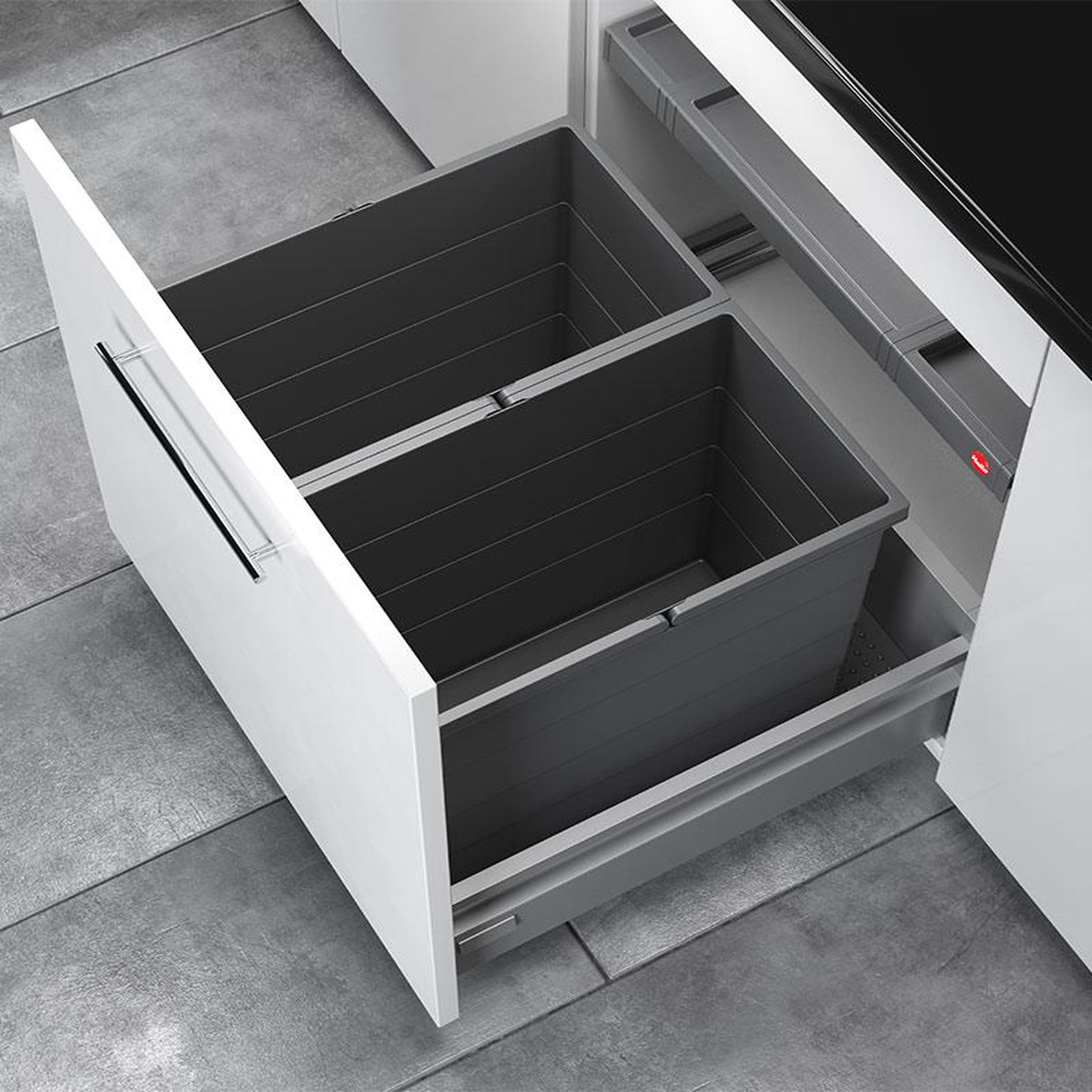 Voir la diapositive 2 : HAILO Poubelle de cuisine encastrable as allegro s350 2x28l hailo