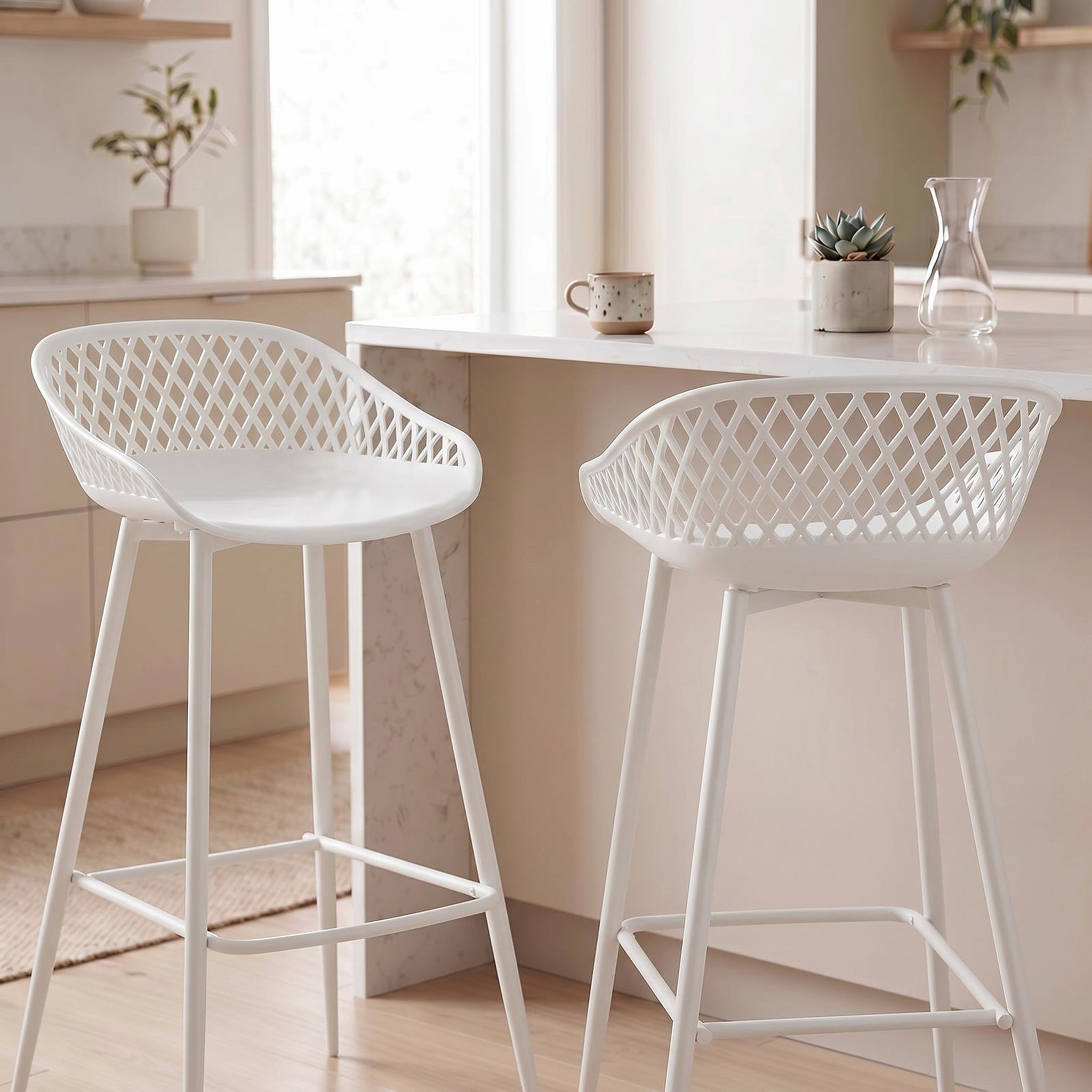 Voir la diapositive 3 : IDIMEX Lot de 2 tabourets de bar IREK, en plastique