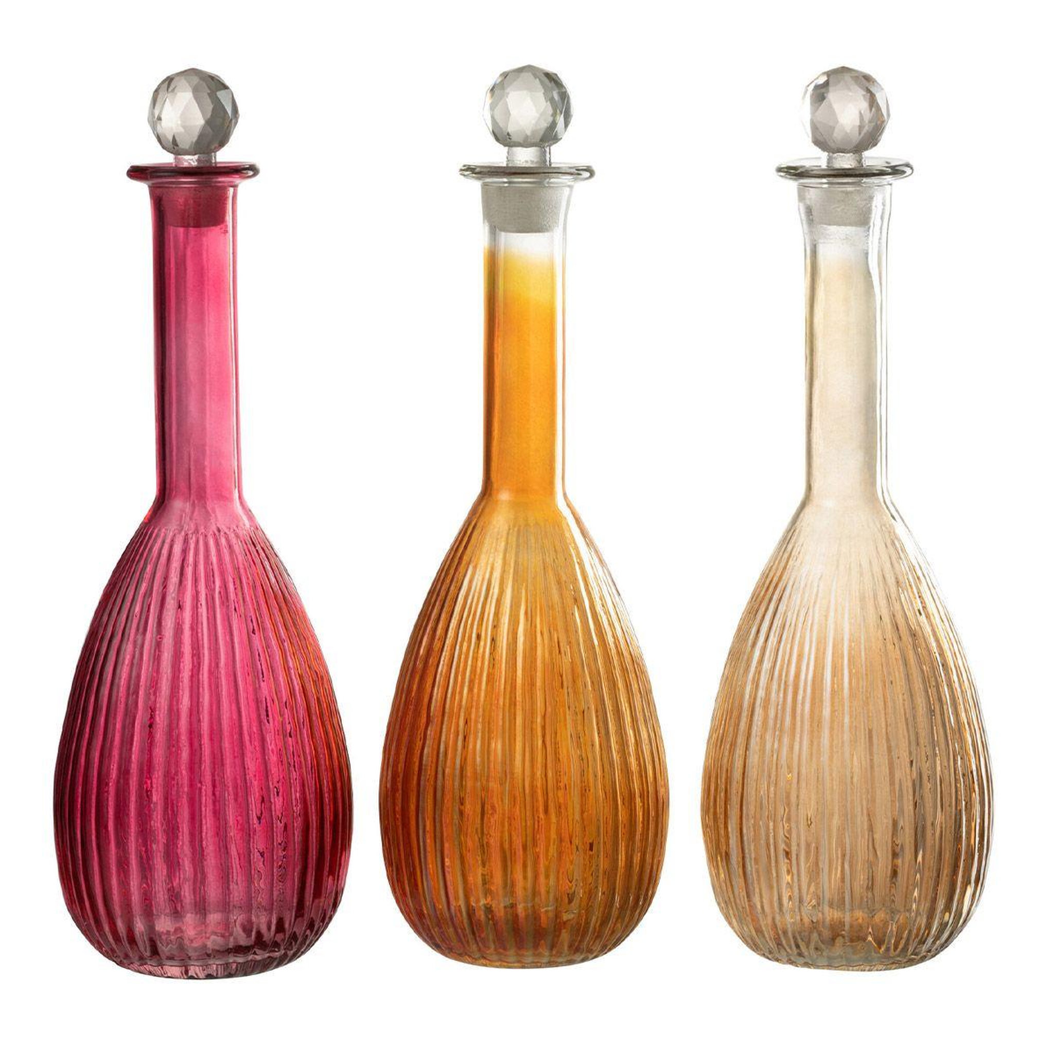 Voir la diapositive 3 : J-LINE Carafe en verre lignes  anastasia  39cm rouge