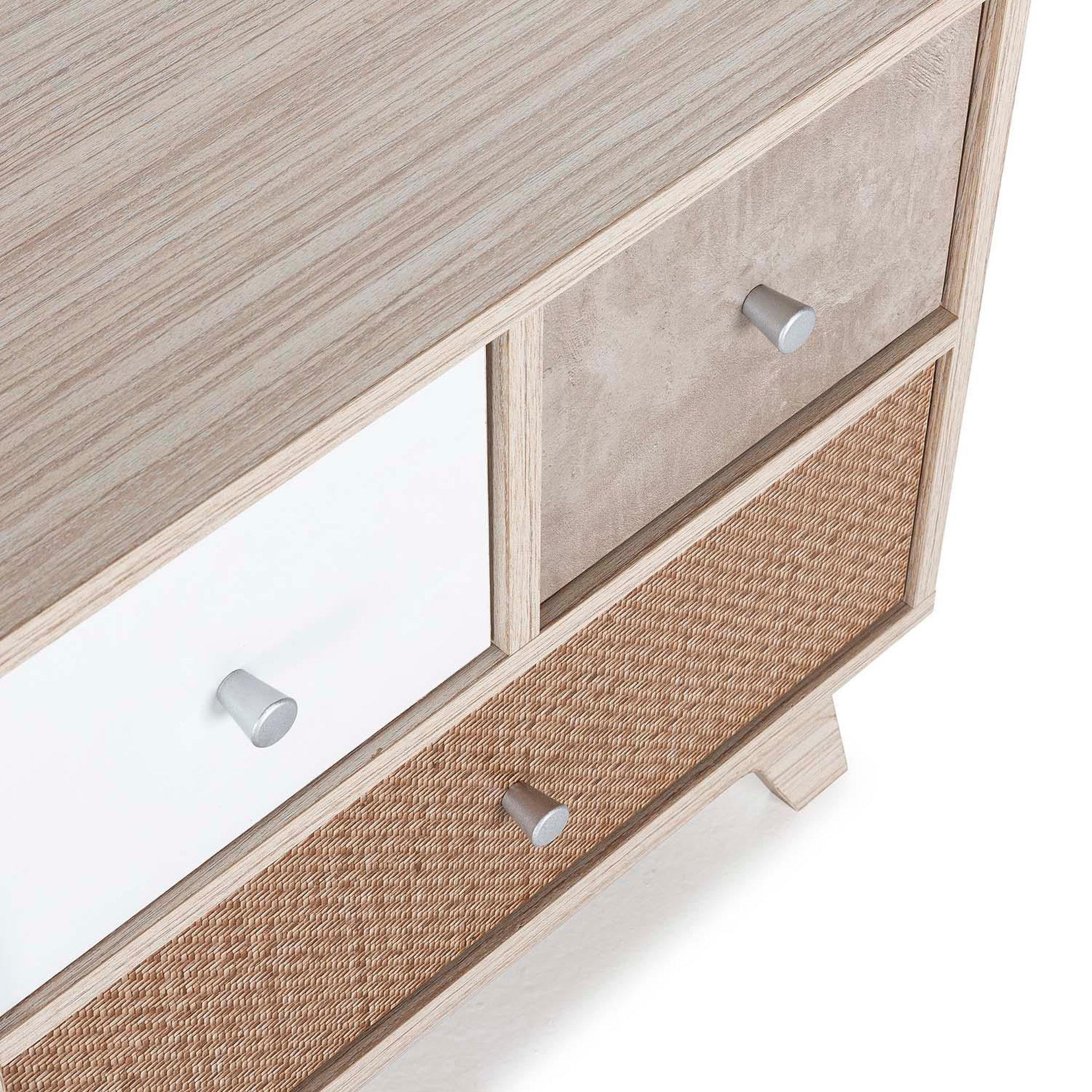 Voir la diapositive 5 : VS VENTA-STOCK Meuble TV Maia 1 porte et 3 tiroirs multicolores