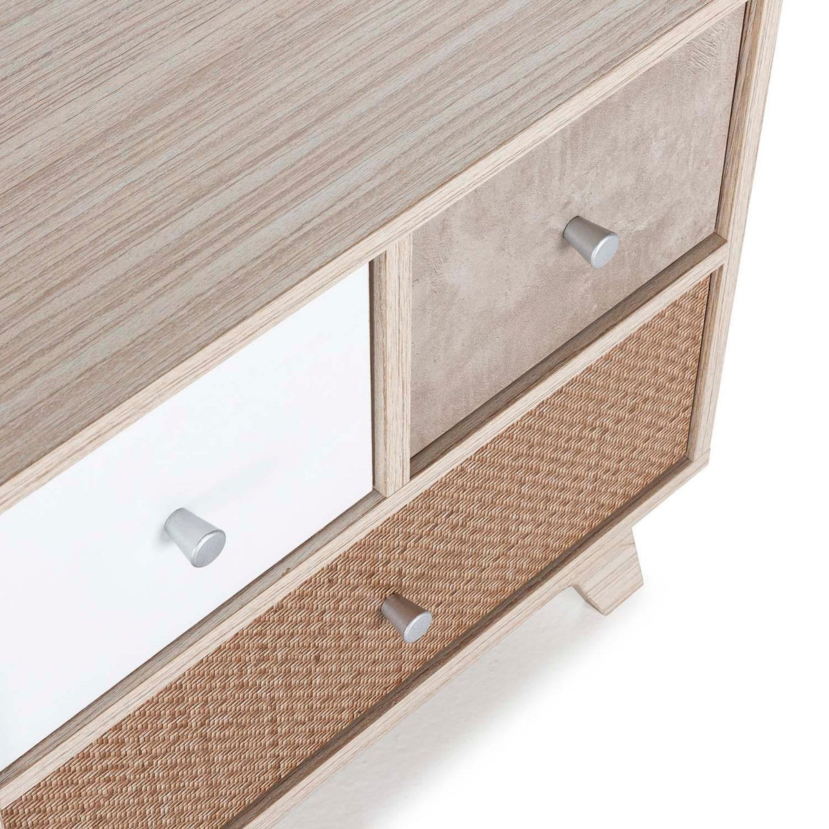 VS VENTA-STOCK Meuble TV Maia 1 porte et 3 tiroirs multicolores