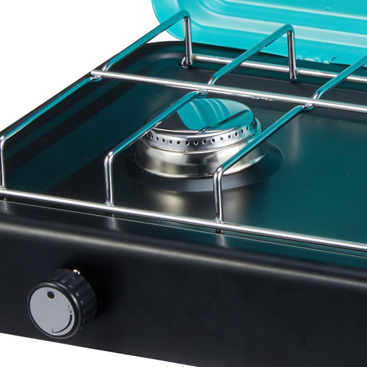 INTEC Plaque de cuisson gaz 2 feux 2350W Cuisinière à gaz portable, Plaque à gaz Butane/Propane Bruleurs inox tuyau gaz INTEC