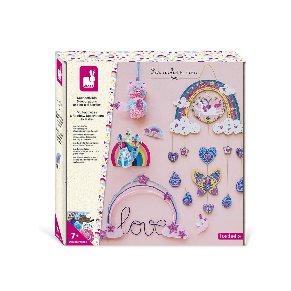 Juratoys-Janod Multiactivites 6 decorations arc en ciel