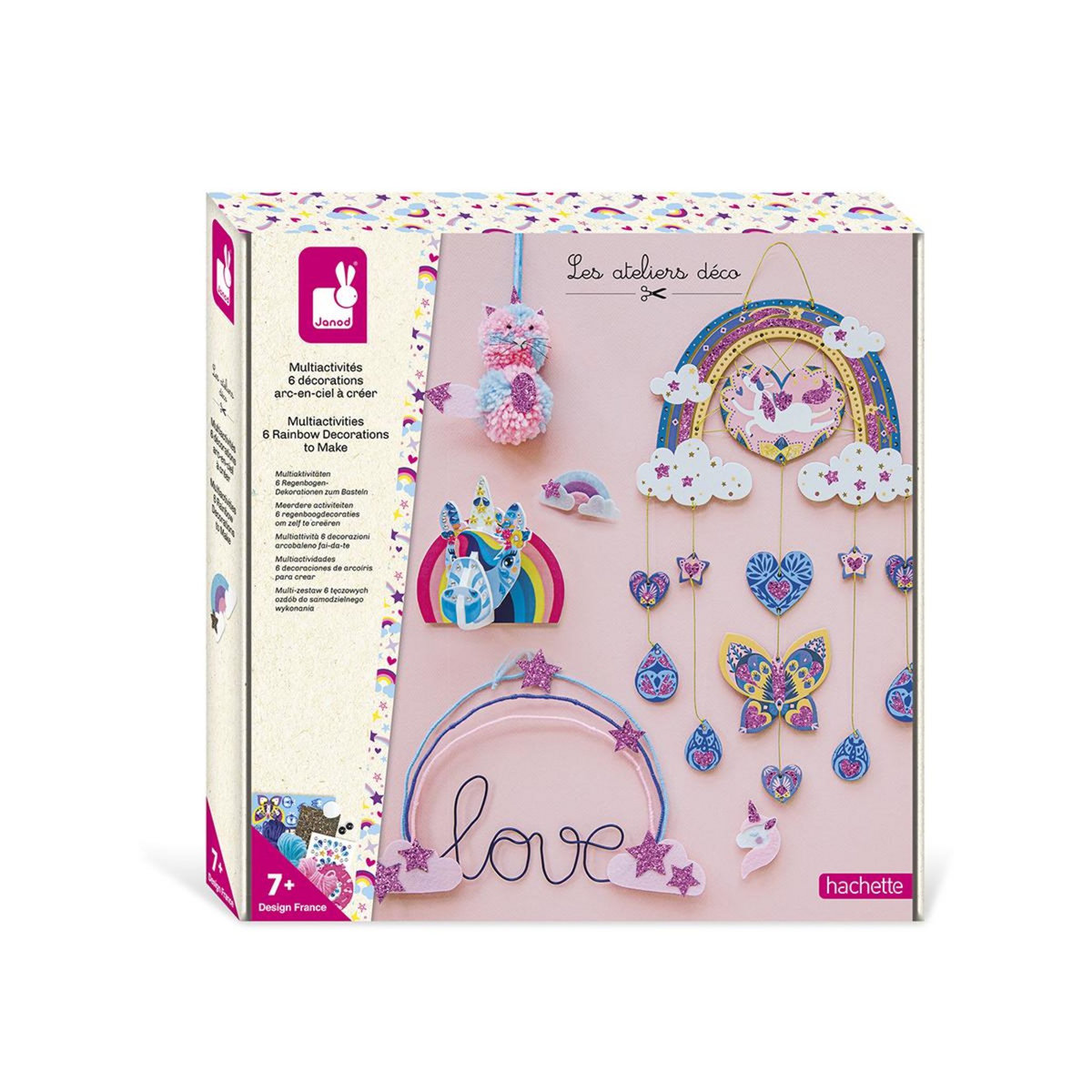 Juratoys-Janod Multiactivites 6 decorations arc en ciel