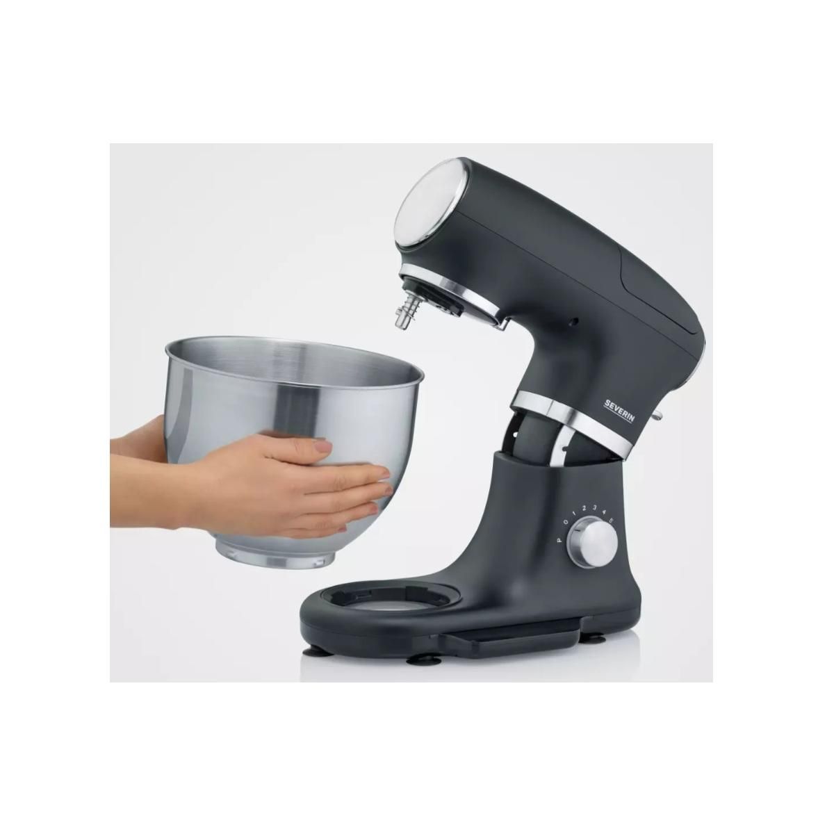 SEVERIN Robot pâtissier multifonction 5.5l 1000w noir/inox - KM3898