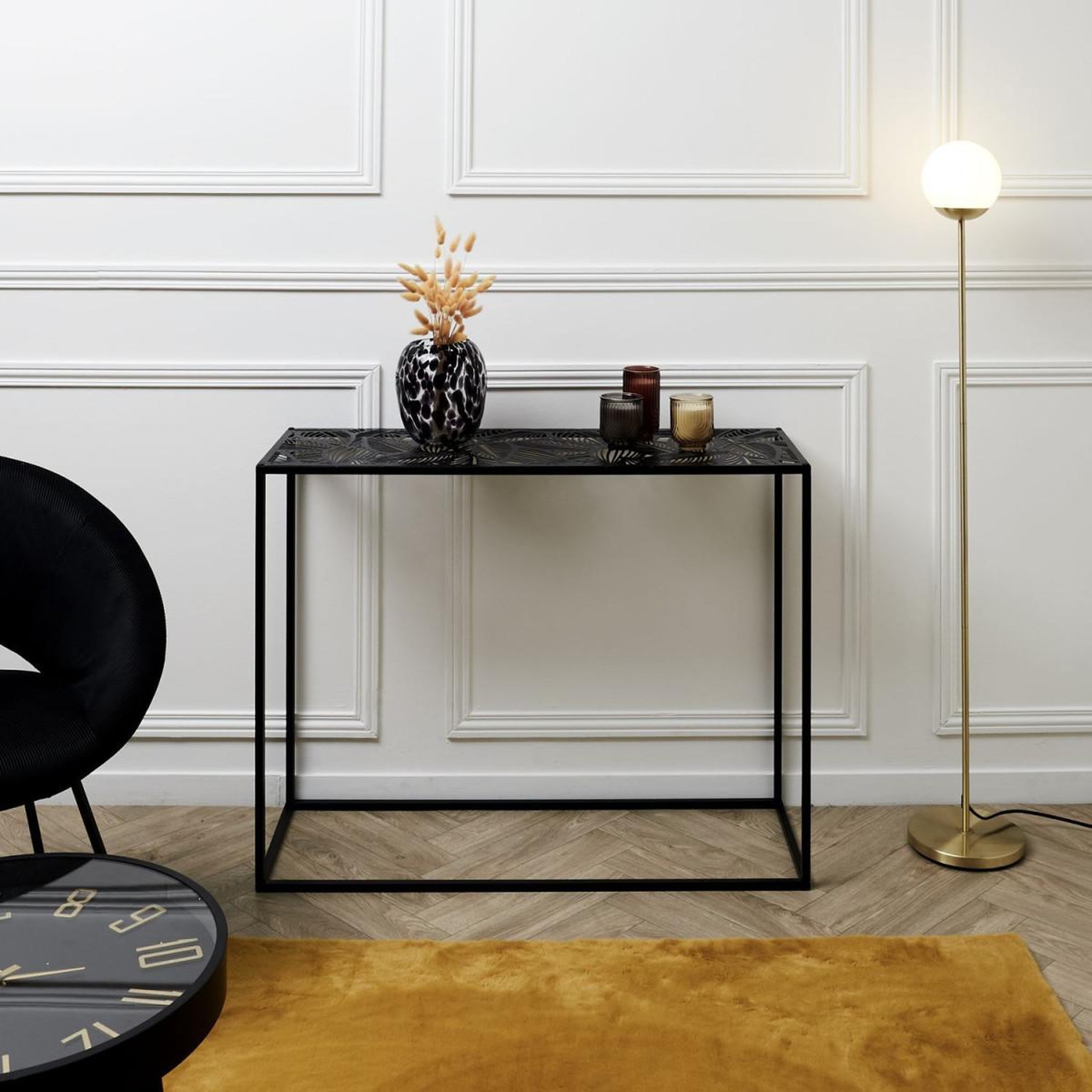 Voir la diapositive 4 : The Home Deco Factory Console design  havana  100cm noir