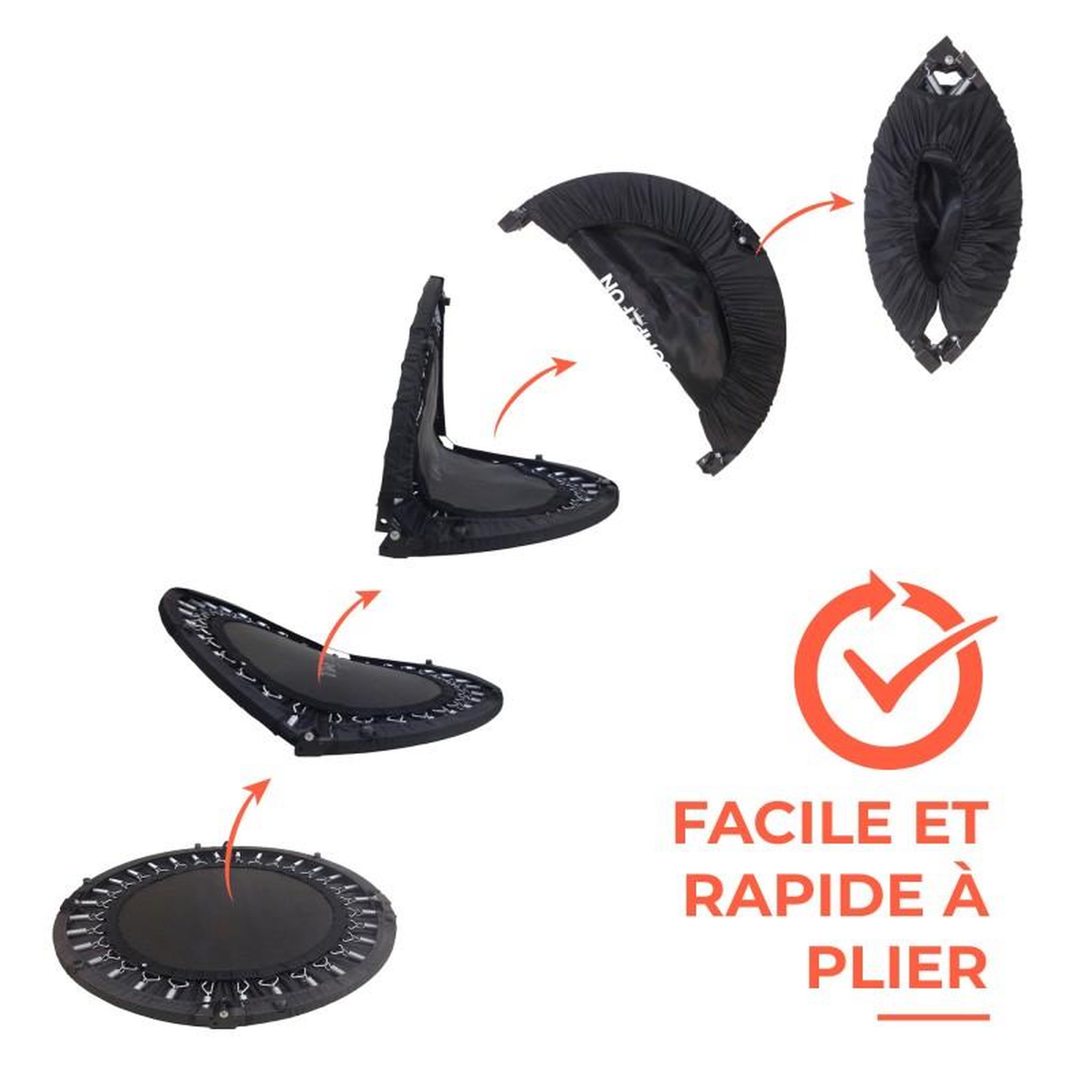 Voir la diapositive 5 : JUMP4FUN Mini Trampoline Fitness Jump4fun Pliable Double-Bar - Ø122cm