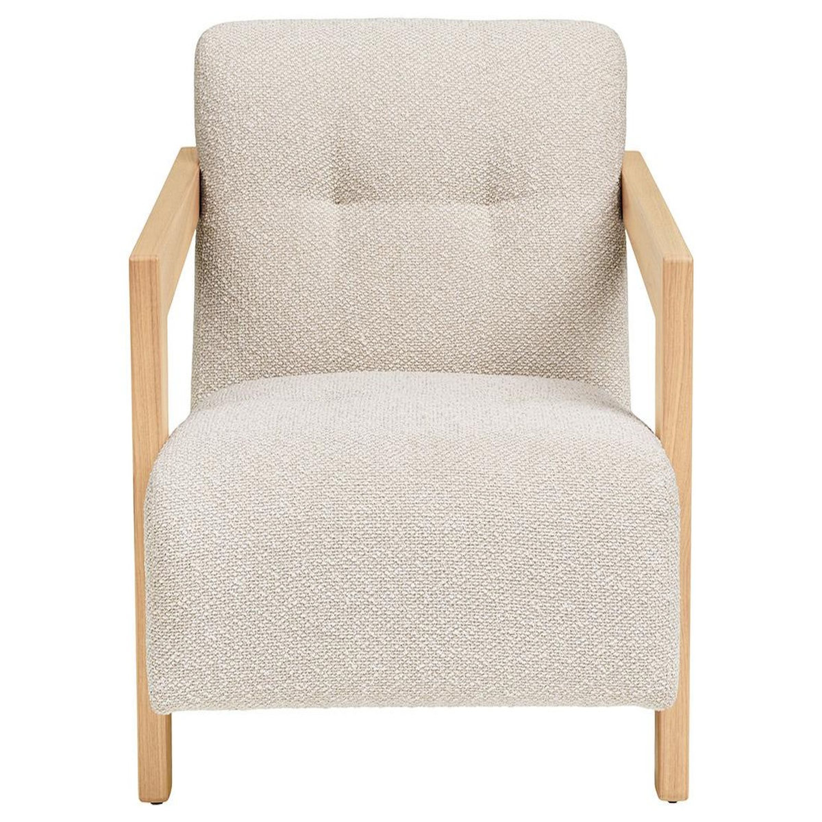LISA DESIGN Lola - fauteuil en tissu texturé - accoudoirs en chêne massif fsc  100%