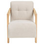 Voir la diapositive 1 : LISA DESIGN Lola - fauteuil en tissu texturé - accoudoirs en chêne massif fsc  100%
