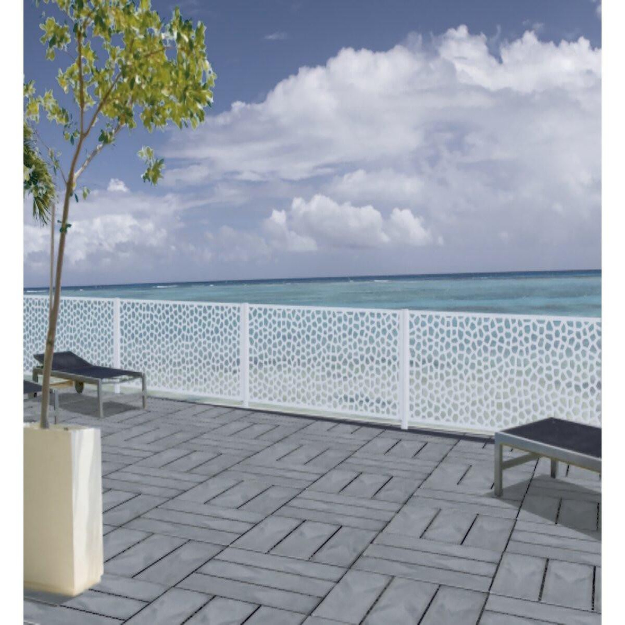 Voir la diapositive 3 : Nortene Panneau design décoratif en PP MOSAÏC 1 x 2 m - Blanc