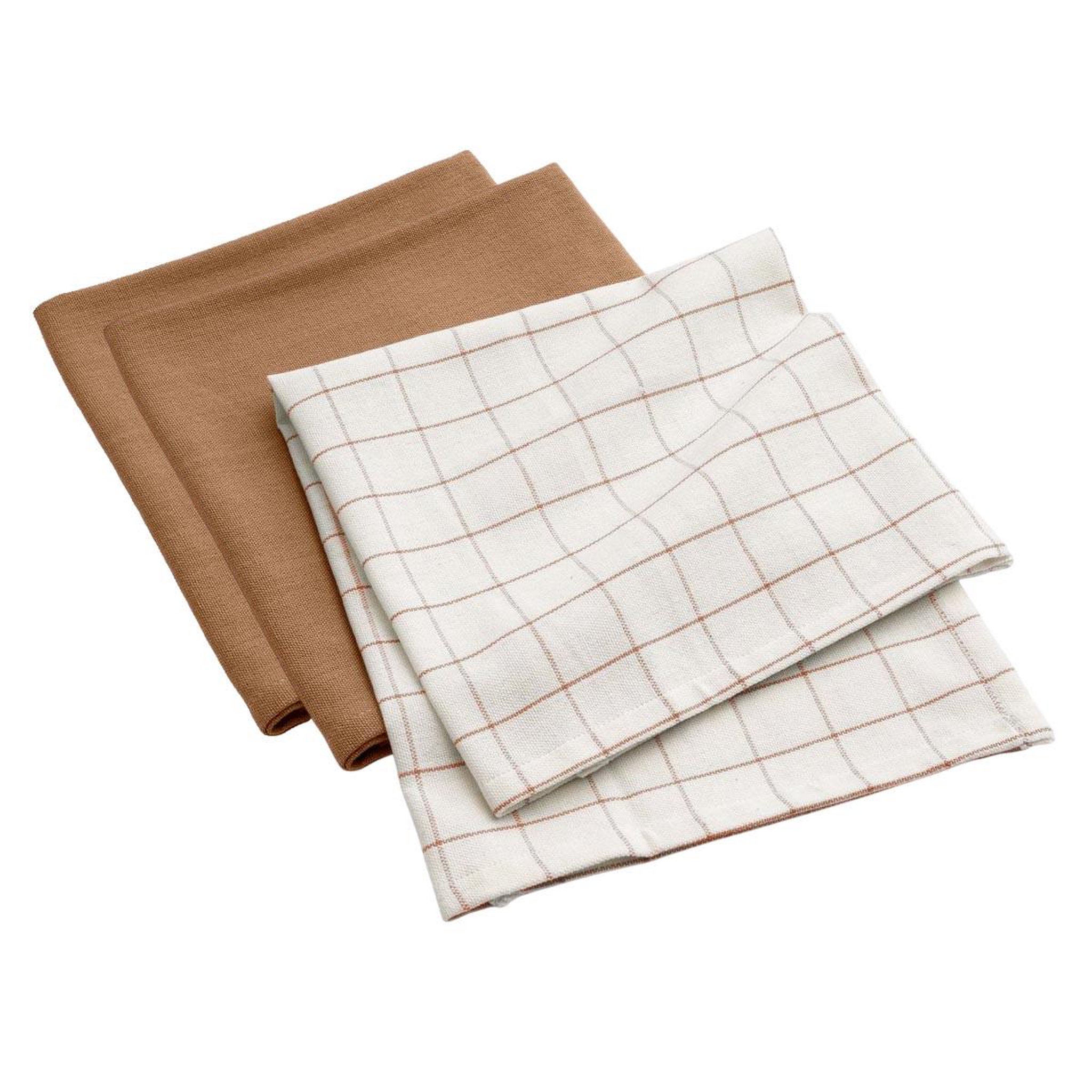 Douceur d'Intérieur Lot de 3 torchons de cuisine  gourmet  50x70cm mocha