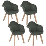 TOILINUX Lot de 4 Chaises pour enfant Lena avec Accoudoir. Coloris disponibles : Vert