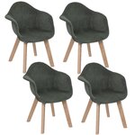 TOILINUX Lot de 4 Chaises pour enfant Lena avec Accoudoir. Coloris disponibles : Vert