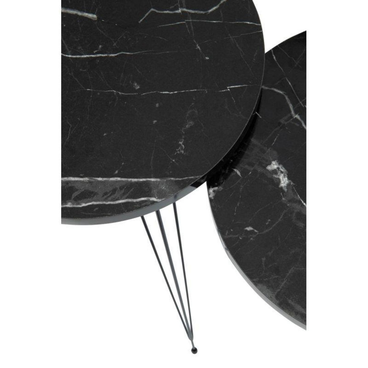 Paris Prix Lot de 3 Tables d'Appoint  Célia  56cm Noir