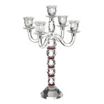 Paris Prix Chandelier 5 Branches  Annie  49cm Transparent & Rouge