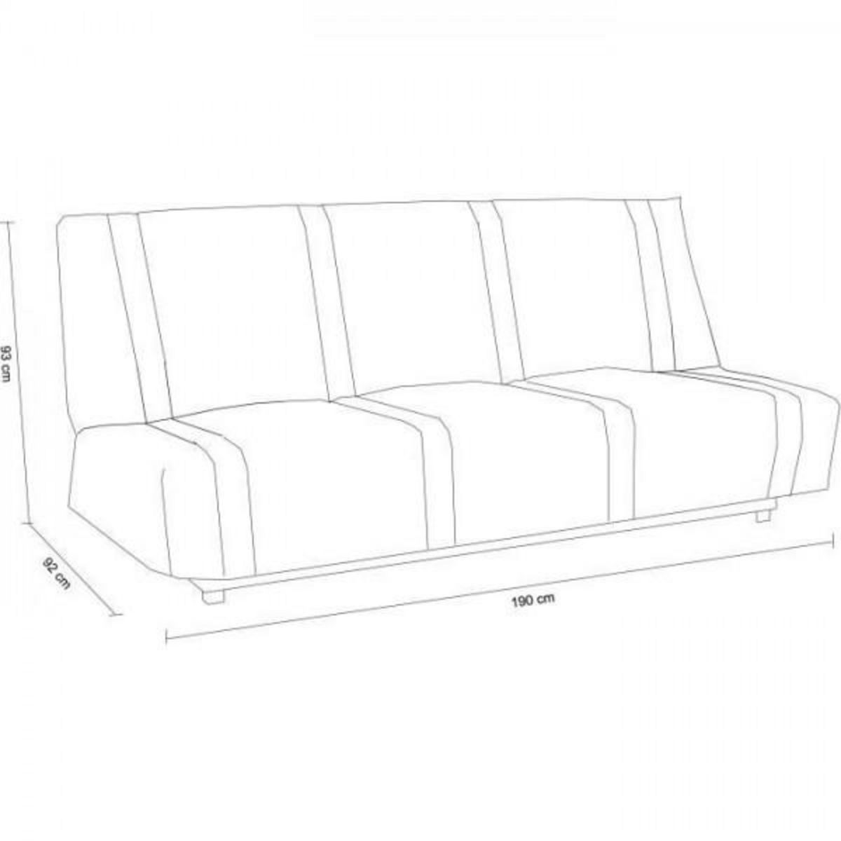 MARKET24 Banquette clic clac 3 places - anthracite - Style contemporain - L 193 x P 92 cm - LENA