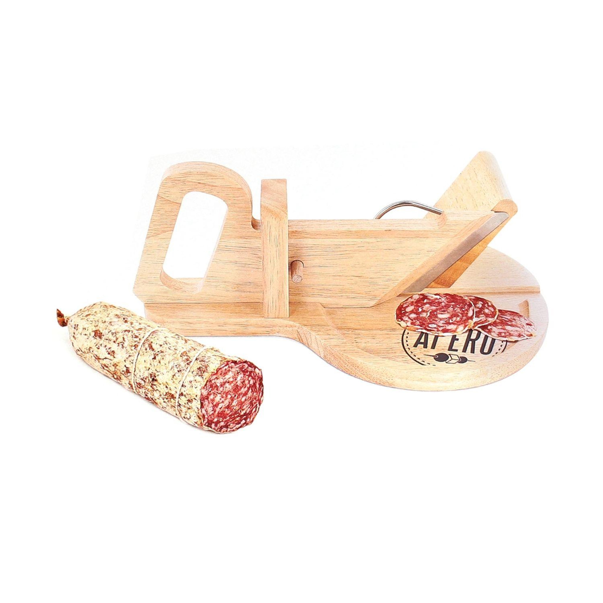 Voir la diapositive 2 : The Home Deco Factory Trancheuse à charcuterie en bois - 30 x 20 cm - Ronde