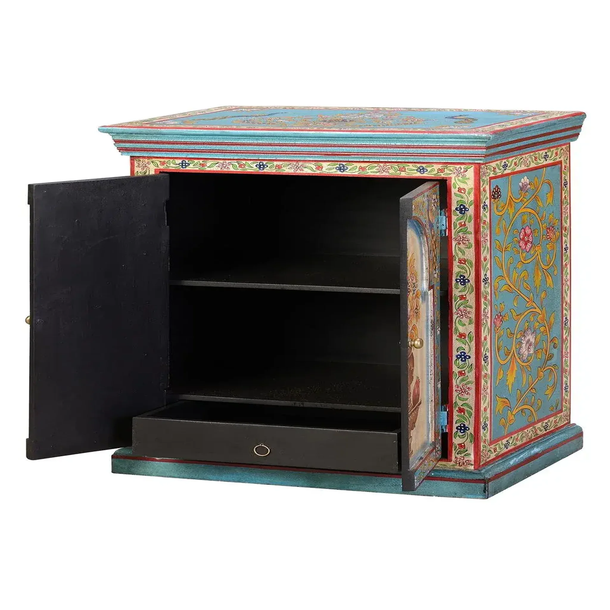 Voir la diapositive 2 : GINER Y COLOMER SL Meuble d'appoint en bois de manguier et mdf 52 cm style ethnique
