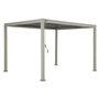 Voir la diapositive 2 : OMBREA Pergola bioclimatique - Aspect bois - Gris et lames anthracites - 3x4m OMBREA 