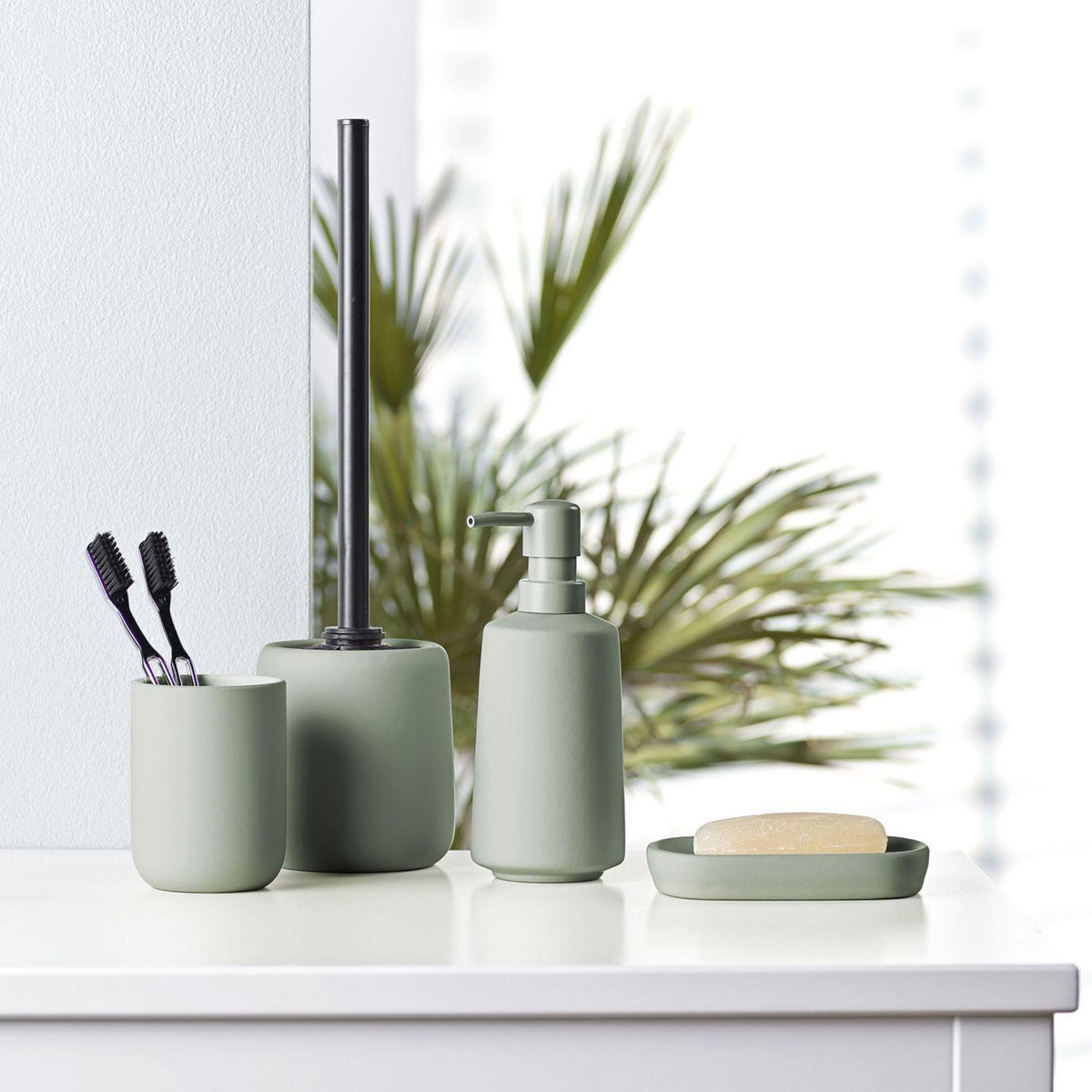 Douceur d'Intérieur Brosse WC en céramique BERKELEY - Vert