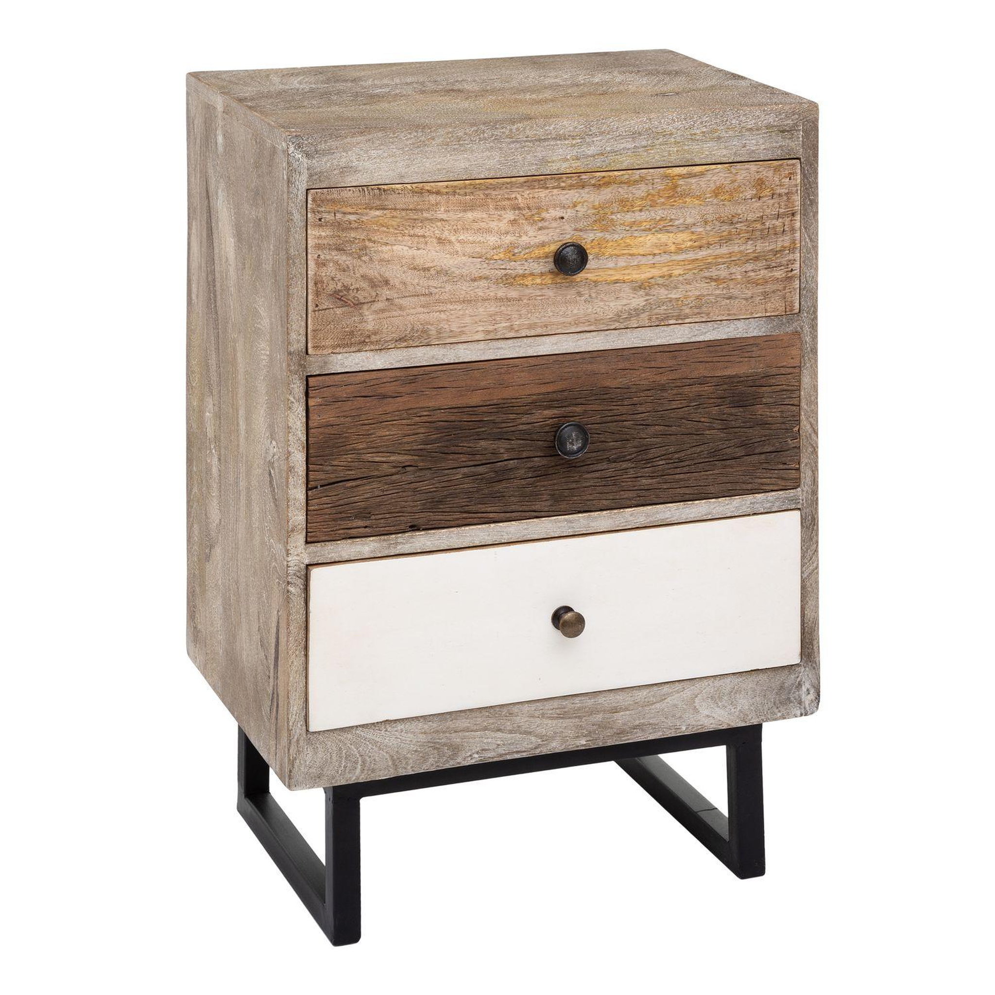 TOILINUX Lot de 2 tables de chevet 3 tiroirs - h.73 cm - multicouleur